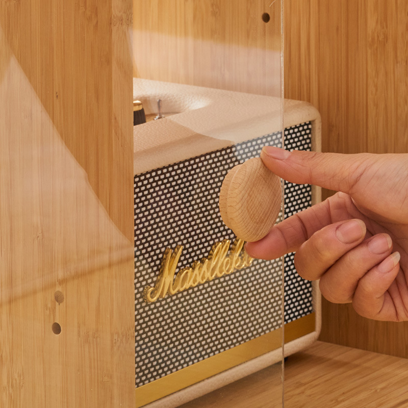 フィギュアケース 天然木組み合わせ自由階段式　小型