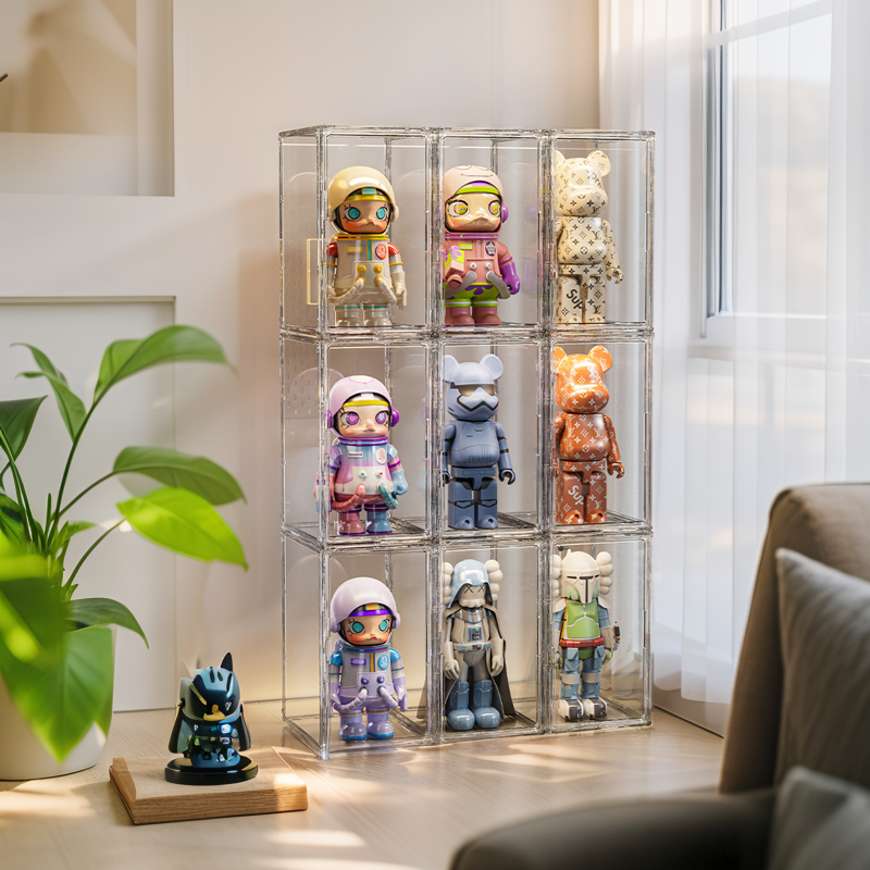 フィギュアケース 積み重ね可能な透明ぬいぐるみ保護ケース