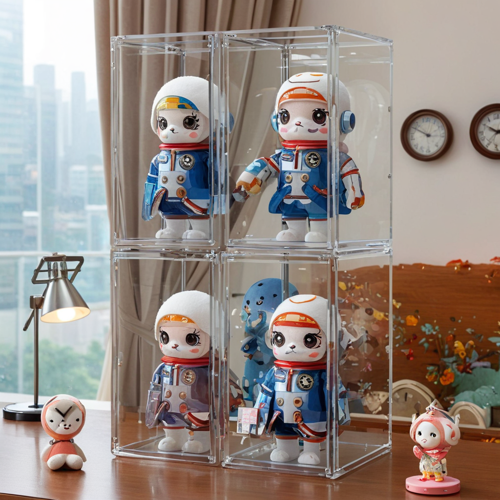 フィギュアケース 積み重ね可能な透明ぬいぐるみ保護ケース