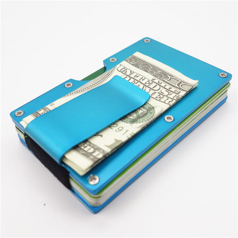 マネークリップ 金属製薄型マネークリップ機能付きカード収納財布