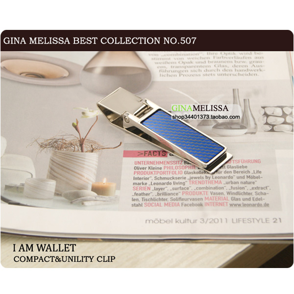 マネークリップ 高級金属製二つ折り札挟み