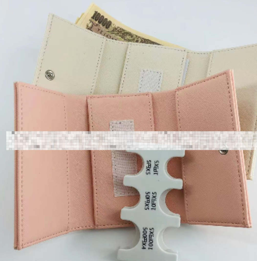 マネークリップ 三つ折り型金属製札挟み小銭入れ付き財布