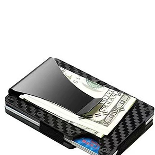 マネークリップ カーボン柄マネークリップ付きカードケース財布