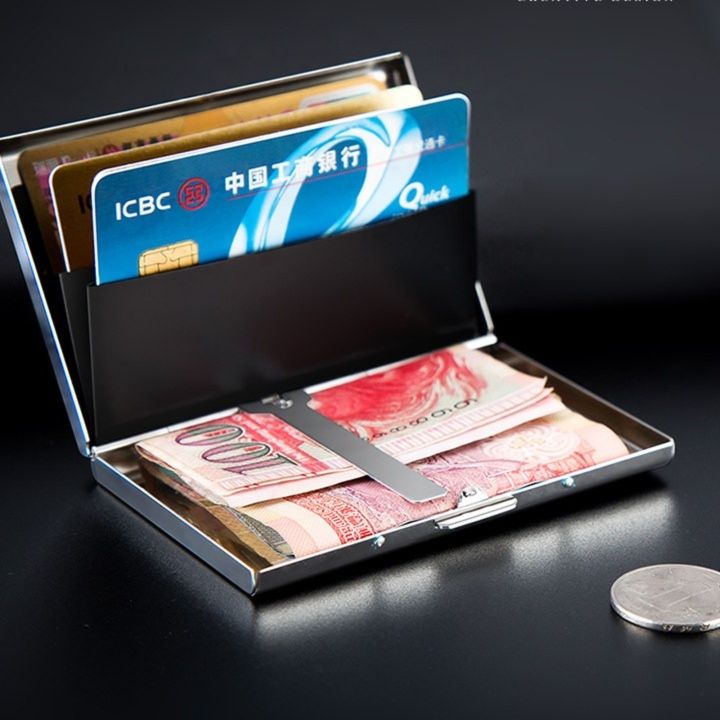 金属製カードケース付きマネークリップ財布