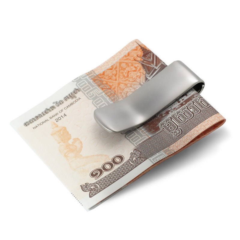 シンプルデザイン金属製マネークリップ