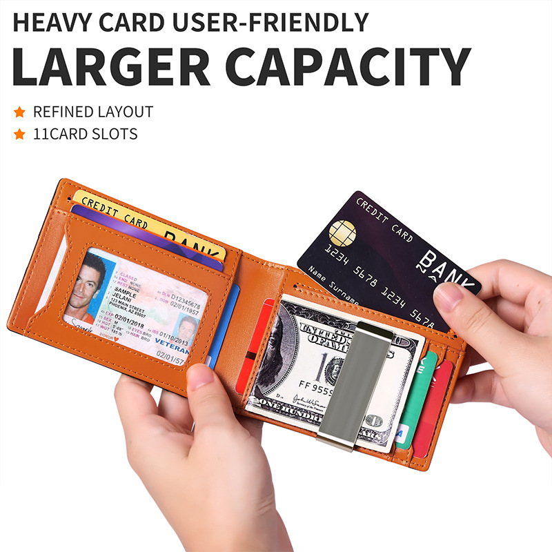 マネークリップ 炭素繊維調二つ折りマネークリップ財布