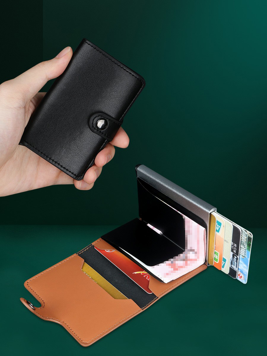 マネークリップ 本革製多機能札挟み財布カードケース付き