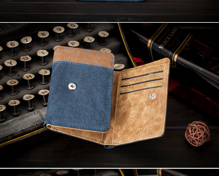 マネークリップ 二つ折りキャンバス地マネークリップ