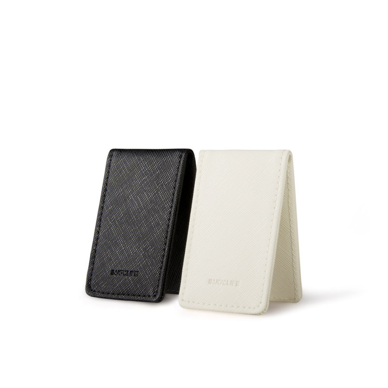 マネークリップ クロスハッチレザー薄型紙幣挟み