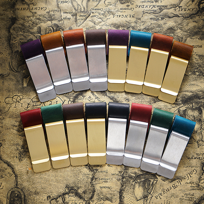 マネークリップ 本革製カードケース付きマネークリップ