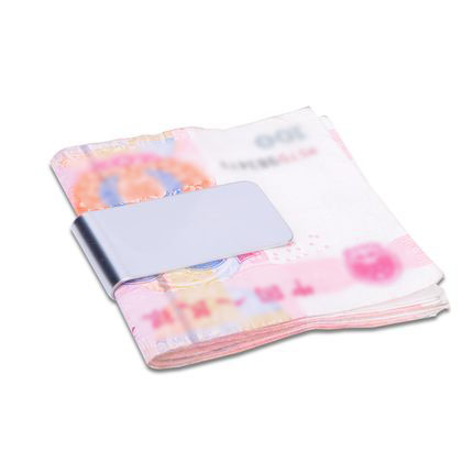 洗練された金属の質感マネークリップ 