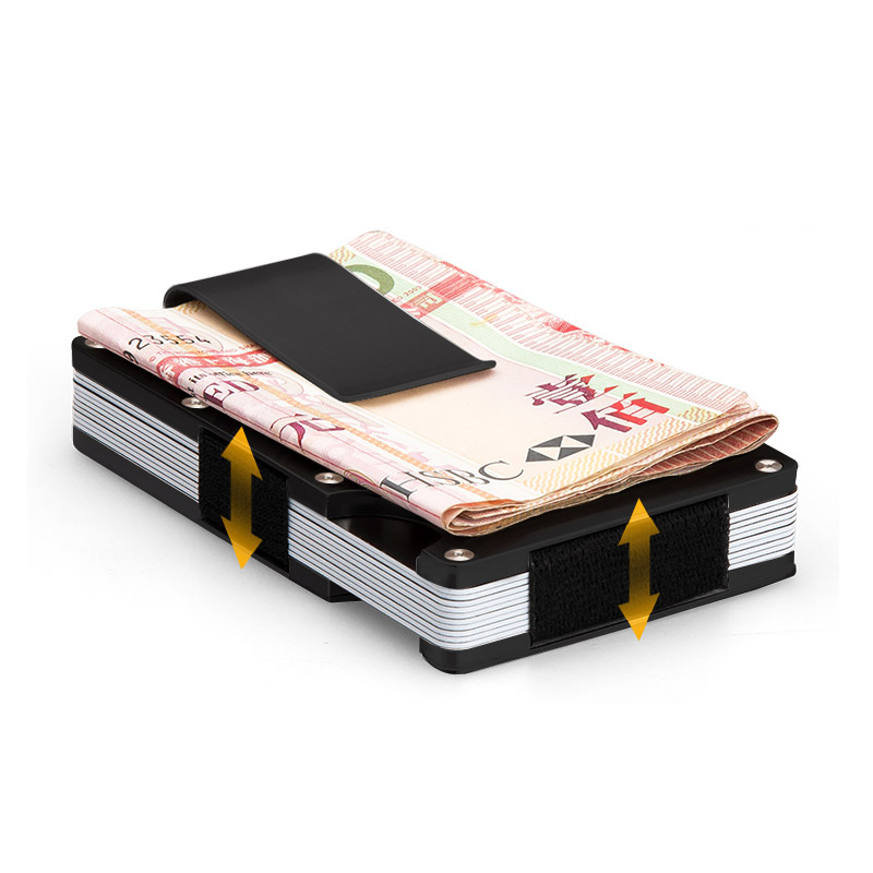 アルミ製カードケース付きマネークリップ財布