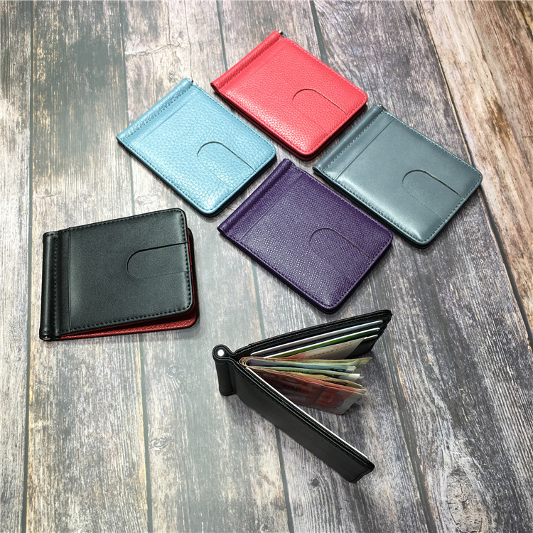 本格牛革使用型押し模様二つ折りマネークリップ