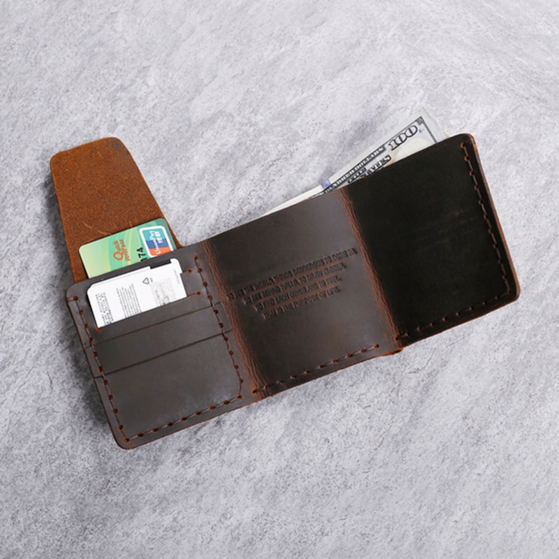 マネークリップ 本革手縫いステッチ二つ折りマネークリップカードケース