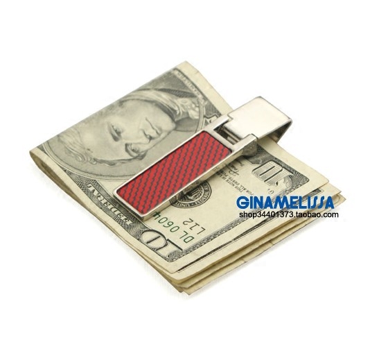 マネークリップ 高級金属製二つ折り札挟み