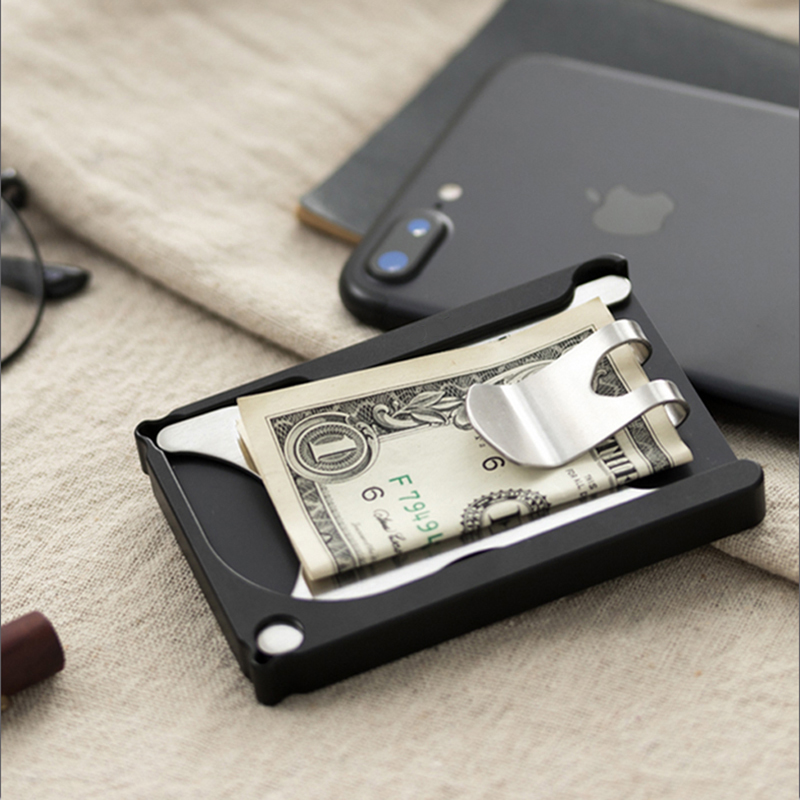 マネークリップ 薄型軽量アルミニウム製マネークリップカードケース