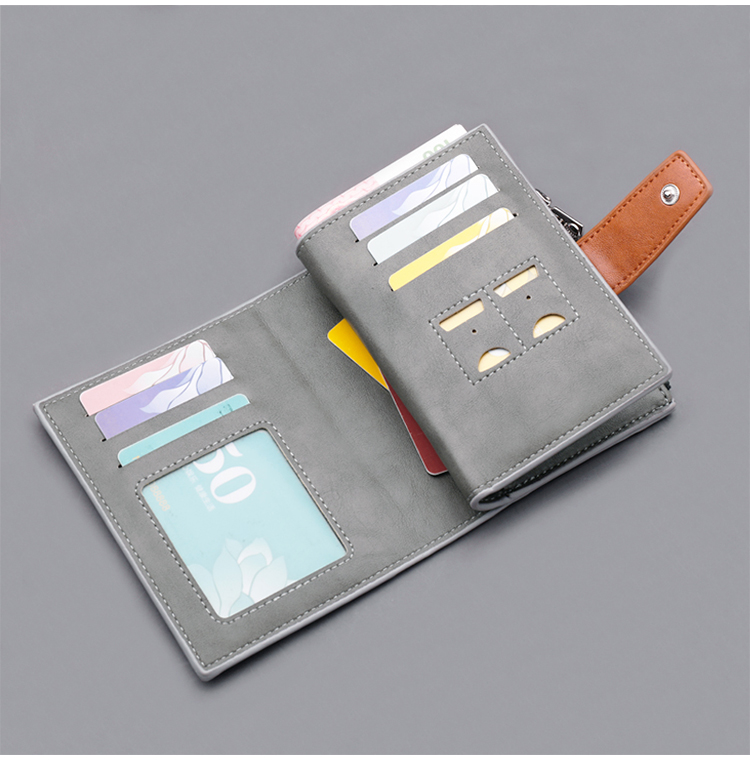 マネークリップ 薄型二つ折り多機能マネークリップ小銭入れ付き財布