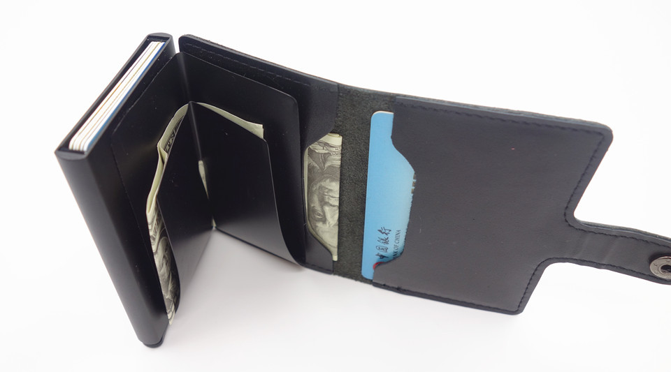 マネークリップ 本革製多機能札挟み財布カードケース付き