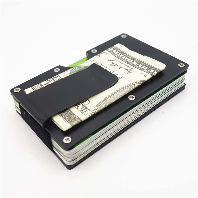 マネークリップ 金属製薄型マネークリップ機能付きカード収納財布