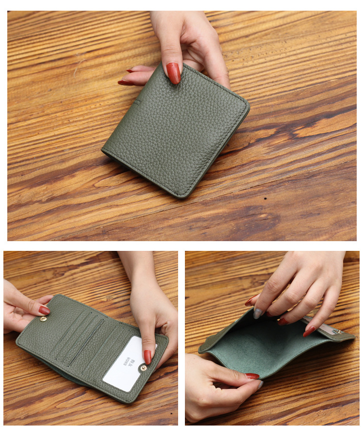 マネークリップ 本革シボ加工二つ折りマネークリップ財布