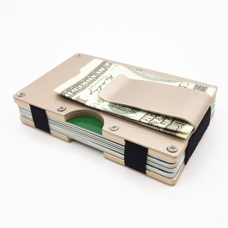 マネークリップ 金属製薄型マネークリップ機能付きカード収納財布