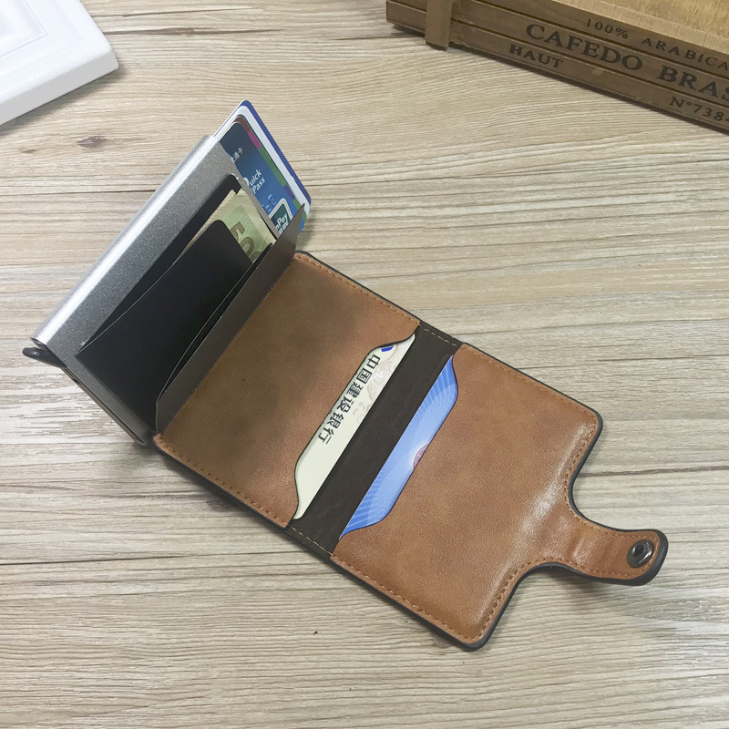 マネークリップ カードケース付きマネークリップ 金属製ポップアップ式財布