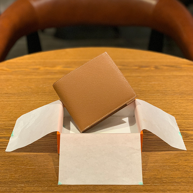 マネークリップ 高級本革二つ折りマネークリップ財布