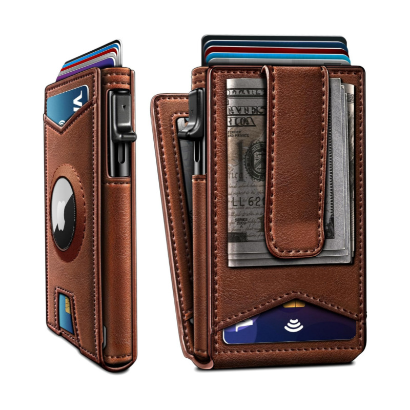 マネークリップ 本革カードケース付きマネークリップ財布