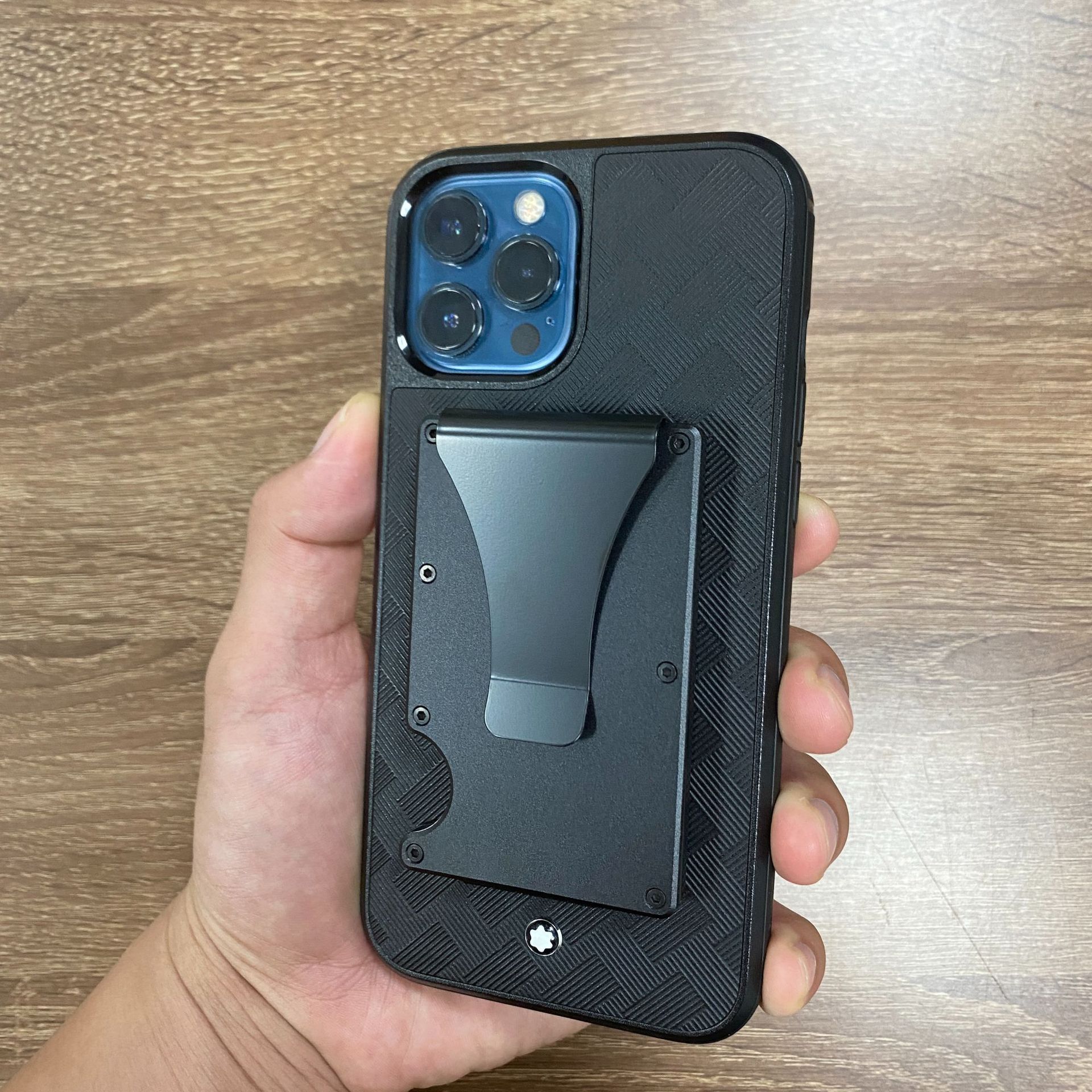 マネークリップ 携帯電話ケース一体型マネークリップカードケース付き