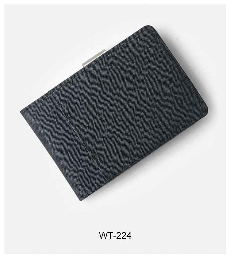 マネークリップ 多機能カードポケット付き金属製挟み込み式二つ折り財布