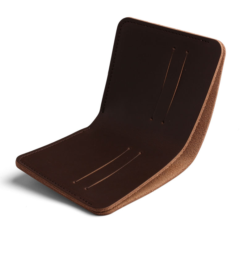 マネークリップ 本革仕立て薄型カード収納二つ折り財布