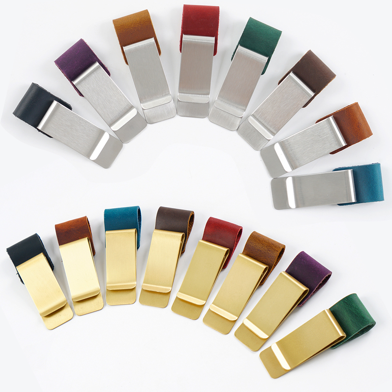 マネークリップ 本革製カードケース付きマネークリップ