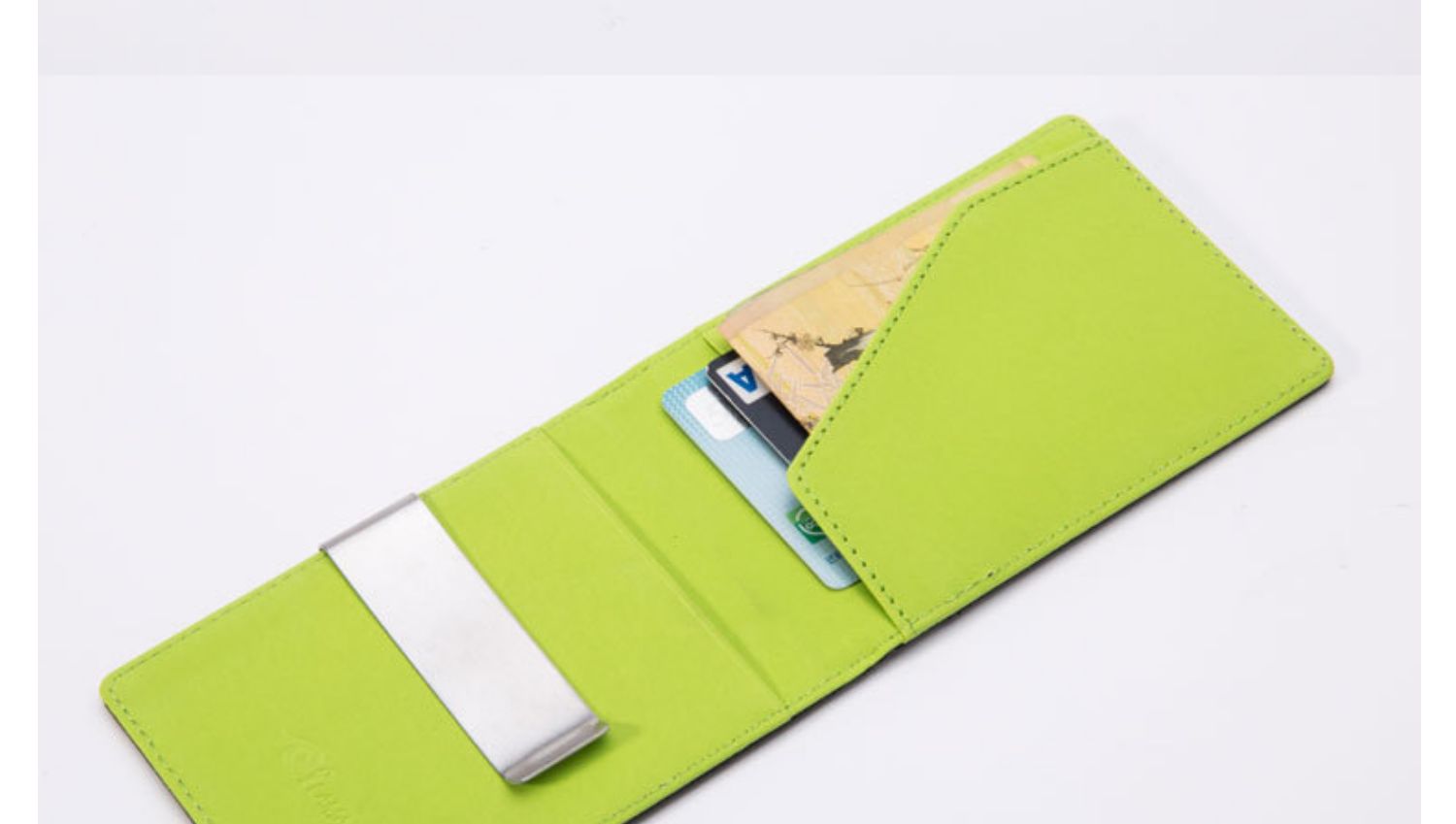 マネークリップ 本革仕様薄型マネークリップ二つ折り財布