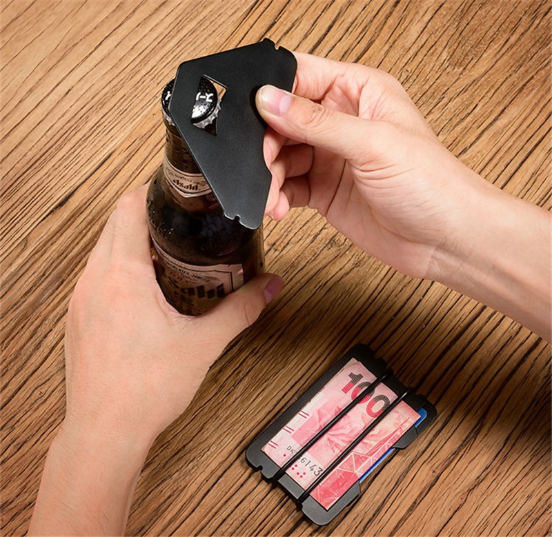 マネークリップ スライド式多機能マネークリップカードケース