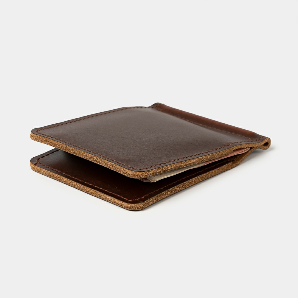 マネークリップ 本革二つ折りマネークリップカードケース付き財布