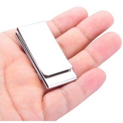 マネークリップ 金属製薄型二つ折りマネークリップ