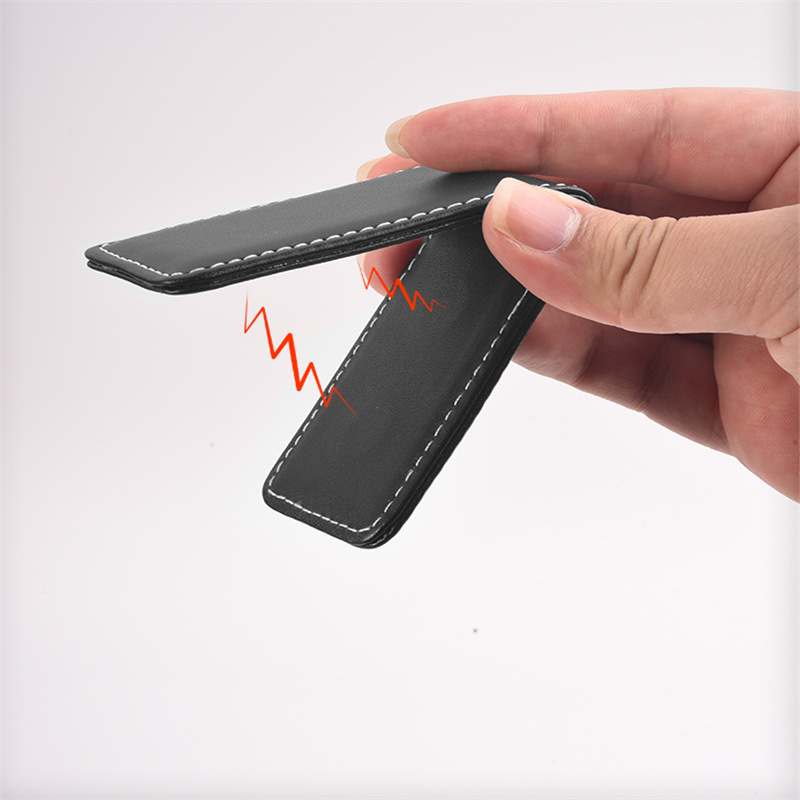 マネークリップ 本革製縫製仕上げマネークリップ付きカードケース