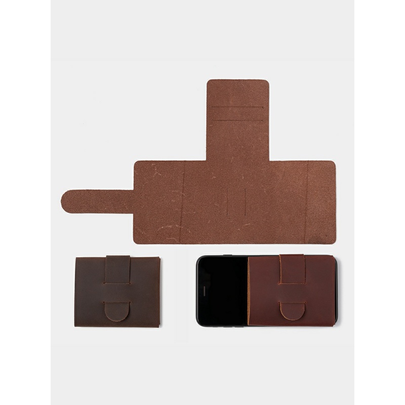 マネークリップ 本革製薄型二つ折りマネークリップ財布