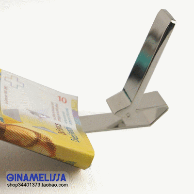 マネークリップ 高級金属製二つ折り札挟み