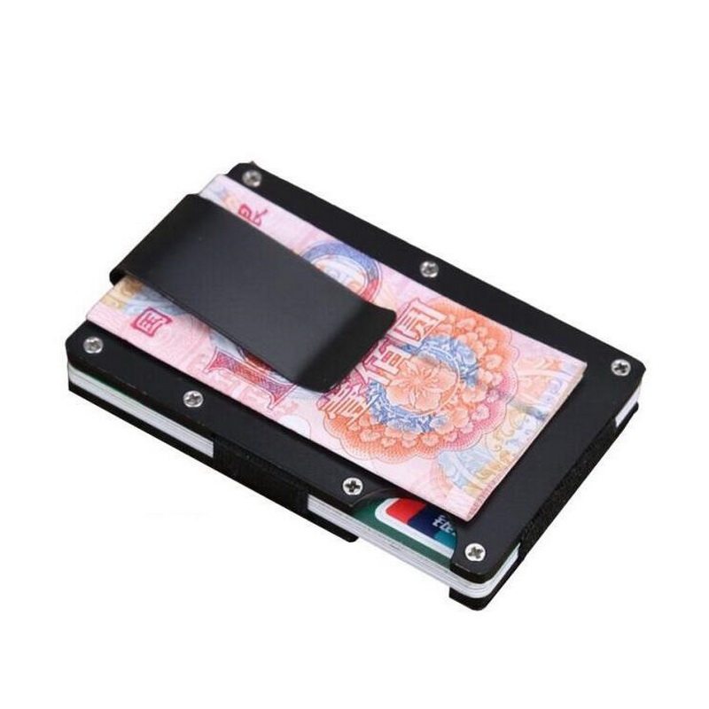 金属製超薄型マネークリップカードケース付き財布