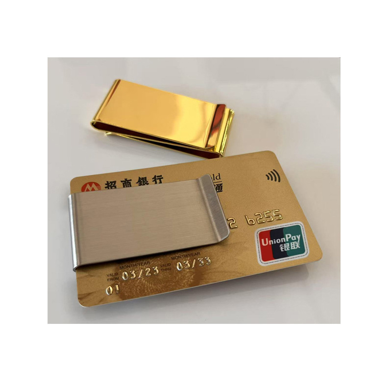 マネークリップ スリムな金属製マネークリップ 札束もカードもすっきり収納