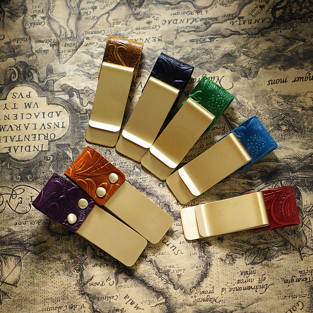 マネークリップ 本革製カードケース付きマネークリップ