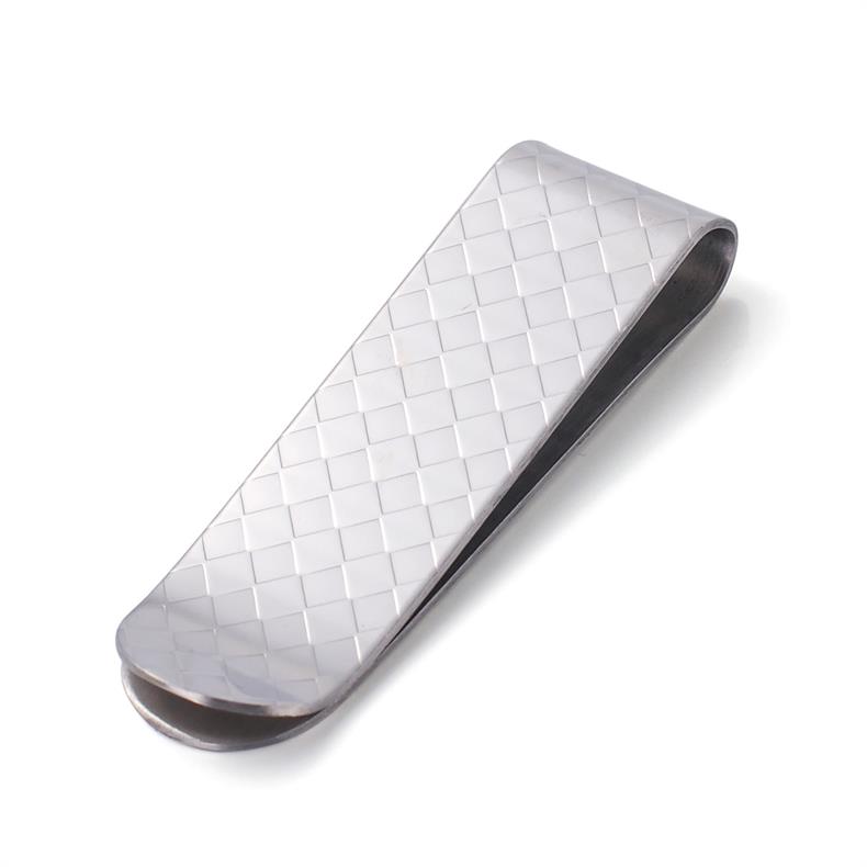 マネークリップ 高級感漂う金属製幾何学模様マネークリップ