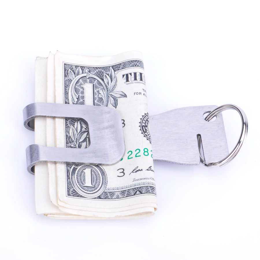 マネークリップ 金属製キーリング付きマネークリップカードケース