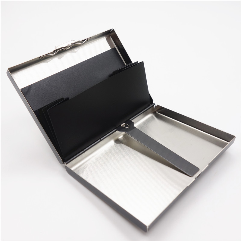 マネークリップ 金属製薄型マネークリップ付き名刺入れ