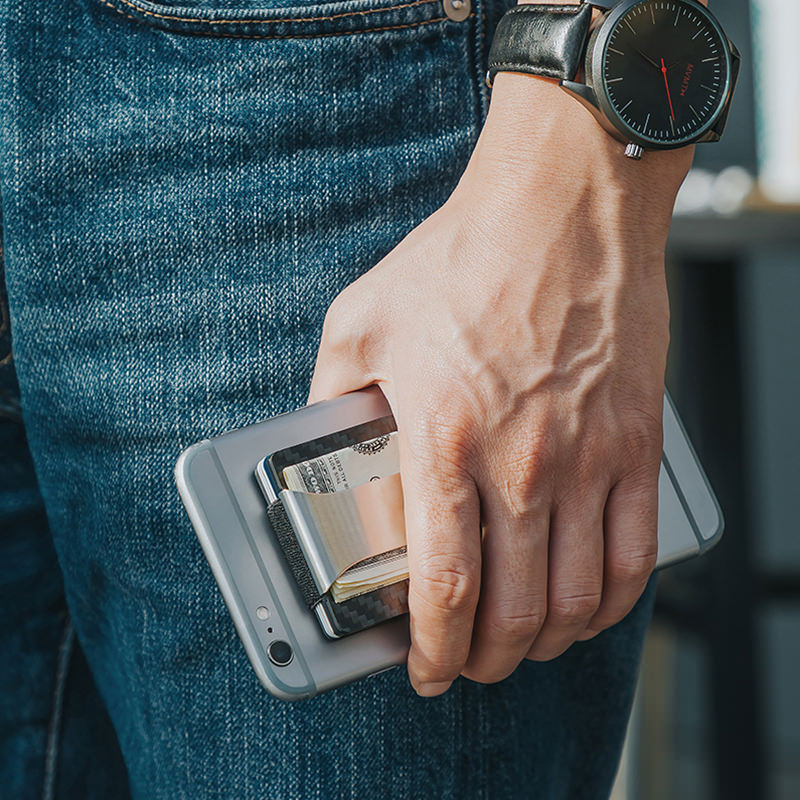 マネークリップ 炭素繊維調マネークリップ付きカードケース