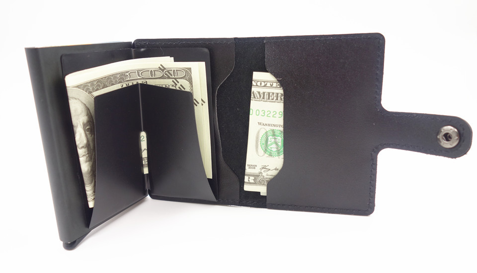 マネークリップ 本革製多機能札挟み財布カードケース付き