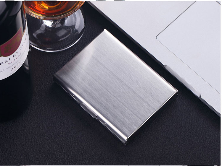 マネークリップ 金属製薄型マネークリップ付き名刺入れ