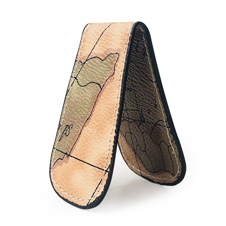 マネークリップ アンティーク地図柄薄型マネークリップ カードケース付き