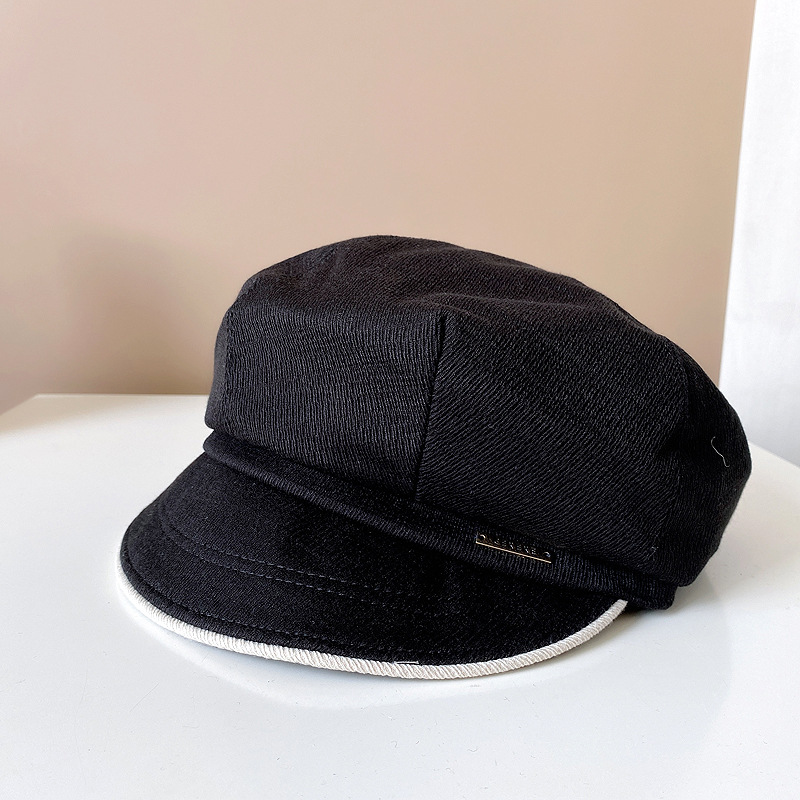 ウール キャスケット 韓国風 レディース つば付き帽子